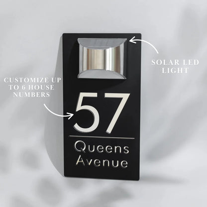 Personalized Solar Modern Door Plaque