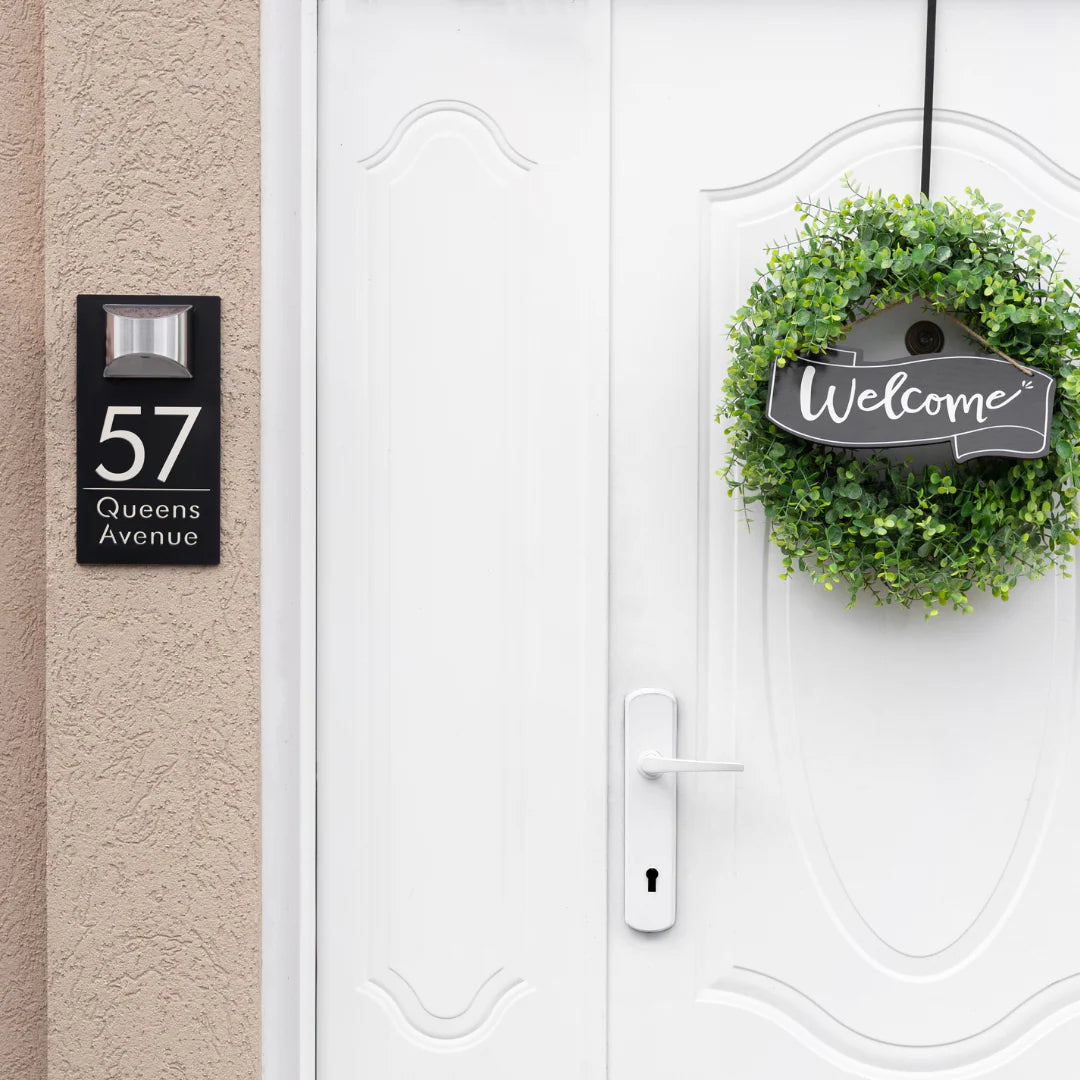 Personalized Solar Modern Door Plaque